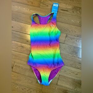 Speedo Girls Triangle Ombré One Piece Swimsuit NWT
